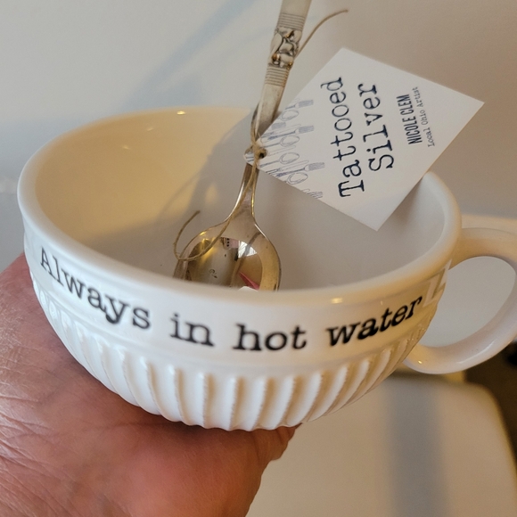 Artisan Hand Stamped NSFW Spoon & Mud Pie Always in Hot Water Cup Mug ~ NWT - Picture 12 of 12
